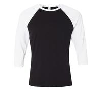 T-shirt de base-ball à manches 3/4 pour hommes - Blanc - Small