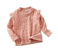 T-shirt de base floral pour fille en hiver. T-shirt à manches volantes pour fille. T-shirt de base pour petites filles à manches volantes, PK3., 6-7 ans