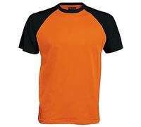 T-shirt de baseball à manches courtes Kariban pour homme (M) (Orange/Noir)