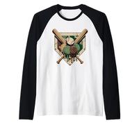 T-Shirt de Baseball Drip Camo - Sports Militaires Vert Ice Cream Manche Raglan