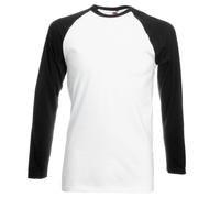T-shirt de baseball Fruit Of The Loom, manches longues en contraste, (BC328)