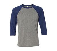 T-shirt de baseball mixte à manches 3/4 - Bleu - XX-Large