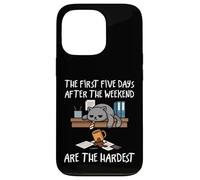 T-shirt de bureau amusant The First Five Days Work Cat Lovers Coque pour iPhone 13 Pro