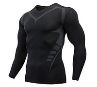 T-shirt de compression à manches longues pour homme - Design athlétique pour la course à pied et le football - Col roulé - Idéal comme sous-vêtement de sport, XL