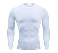 T-shirt de compression à manches longues pour homme - Design athlétique pour la course à pied et le football - Col roulé - Idéal comme sous-vêtement de sport, XL