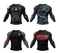 T-shirt de compression à manches longues pour hommes, Rashguard, Jiu Jitsu, BJJ, Fitness, Muay Thai, Boxe, dehors, Populaire, MMA, Vente chaude 8