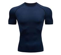 T-Shirt de Compression Homme à Manches Courtes Couche de Base à Séchage Rapide Haut Moulant de Fitness Chemise D'entraînement Baselayer Top Vêtement Sportif pour Fitness Gym Course Musculation