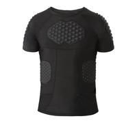 T-shirt de compression rembourré à manches courtes pour homme - Séchage rapide - Respirant - Protection contre les chocs - Protection complète - T-shirt de compression pour football, rugby, basketball