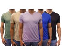 T-shirt de couleur avec col V de la marque Pierre Cardin : Orange / M