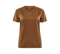 T-shirt de course à manches courtes Craft PRO Trail marron pour femme XS