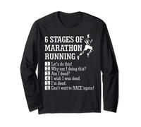 T-shirt de course à pied 6 étapes du marathon, cadeau pour coureur Manche Longue