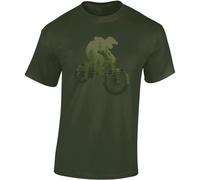 T-shirt de cyclisme pour hommes : Forest Ride - T-shirts de sport pour hommes - Maillot VTT VTT, Militaire, L