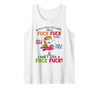 T-shirt de danse licorne avec inscription « With A Fuck Here » Débardeur