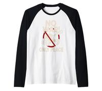 T-shirt de dessin animé anti-guerre audacieux Peace Over War Manche Raglan