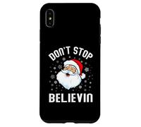 T-Shirt de fête de Noël Amusant avec Visage de Père Noël Don't Stop Believing Coque pour iPhone XS Max