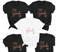 T-shirt de fête d'enterrement de vie de jeune fille, équipe de cœur d'amour, équipe de mariée, haut de fête prénuptiale, enterrement de vie de jeune fille, fiançailles de mariage W9108-9RED