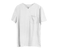 T-shirt de fitness pour homme - Printemps - Automne - Solide - Fitness - Grand T-shirt de sport - Coton élastique - Manches courtes - Col en V - Chemisier pour l'extérieur, la gym, le sport, la vie