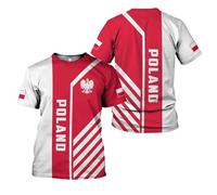 T-shirt de football Pologne 2026, drapeau national, impression 3D, respirant, séchage rapide, sport, décontracté, pour homme, femme, enfant