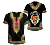 T-shirt de football Sénégal 2026 - Motif drapeau national - Impression 3D - Respirant - Séchage rapide - Décontracté - Pour homme et femme - Enfant, 7 #, 3XL