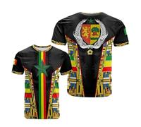 T-shirt de football Sénégal 2026 - Motif drapeau national - Impression 3D - Respirant - Séchage rapide - Décontracté - Pour homme et femme - Enfant, 3#, 5XL
