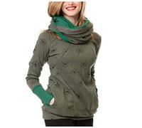 T-shirt de Grossesse et Allaitement - Pull à Capuche - Chemisier de Maternité - Veste de Portage en Polaire pour Femme Enceinte, Vert, M