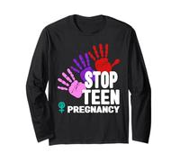 T-Shirt de Grossesse Stop Teen - Prévention de la Grossesse chez Les Adolescentes Manche Longue