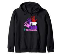 T-Shirt de Grossesse Stop Teen - Prévention de la Grossesse chez Les Adolescentes Sweat à Capuche