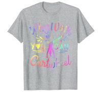 T-shirt de gymnastique acrobatique pour homme avec imprimé roue arrière pour filles et adolescents Tumbling Why Walk When You Can Cartwheel Print T-shirt baggy confortable Top, O gris., S