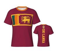 T-Shirt De Imprimé Drapeau Sri Lanka - pour Fans Conception Lion pour Prise Main d'un Couteau Combat - Sport Décontracté - Imprimé Drapeau National - Manches Courtes - pour Homme Et Femme - Respirant