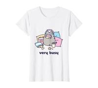 T-Shirt de Jeu Pusheen Very Busy T-Shirt, Femme, Blanc, XS