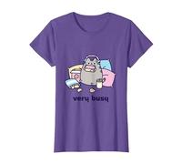 T-Shirt de Jeu Pusheen Very Busy T-Shirt, Femme, Violet Chiné, M