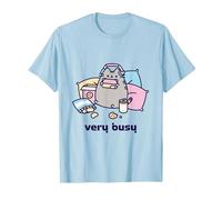 T-Shirt de Jeu Pusheen Very Busy T-Shirt, Homme, Bleu Céleste, S
