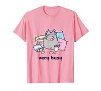 T-Shirt de Jeu Pusheen Very Busy T-Shirt, Homme, Rose, 3XL