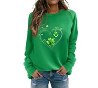 T-shirt de la Saint-Patrick pour femme - Pull à trèfle irlandais - Chemise de la Saint-Patrick - Imprimé trèfle irlandais - Pour la Saint-Patrick, Vert noir, S