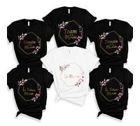 T-shirt de l'équipe des filles françaises, future mariée, couronne graphique, hauts de mariage, adieu unique, enterrement de vie de jeune fille, EVJF J250222-17-3