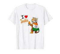 T-Shirt de l'Inde, Drapeau de l'Inde pour Enfants, Drapeau Indien, Cartes Indiennes T-Shirt Graphique avec Valeur, Homme, Blanc, L