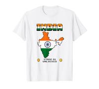T-Shirt de l'Inde, Drapeau de l'Inde pour Enfants, Drapeau Indien, Cartes Indiennes T-Shirt Graphique avec Valeur, Homme, Blanc, L