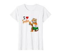 T-Shirt de l'Inde, Drapeau de l'Inde pour Enfants, Drapeau Indien, Cartes Indiennes T-Shirt Graphique avec Valeur, Femme, Blanc, L