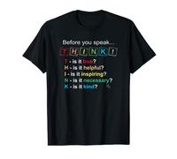 T-shirt de mentorat unisexe « Think Before You Speak » T-Shirt