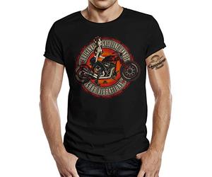 T-shirt de motard avec inscription Good Vibrations - Design original de David Vicente - Noir - XXL