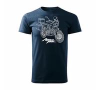 T-shirt de moto Africa Twin CRF1100L Adventure v1, bleu foncé, XL