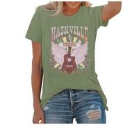 T-shirt de musique country pour femme - Style vintage - Tennessee - T-shirt graphique - Rodéo Western - Manches courtes, Vert clair., M