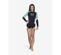 T-shirt de natation Thermo Guard Trilastic à manches longues noir bleu pour femme - M