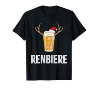 T-Shirt de Noël Amusant avec Motif Renne et renbière T-Shirt