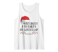 T-Shirt de Noël Amusant « Most Like to Fart on Santa's Lap » Débardeur