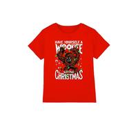 T-shirt de noël coton star wars a wookie little christmas rouge 7/8A