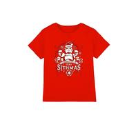 T-shirt de noël coton star wars beginning to look a lot like sithmus rouge 5/6A