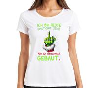 T-shirt de Noël pour femme avec inscription « Ich Bin Heute Emotional nah am Mittefinger Grinch », Blanc., XL