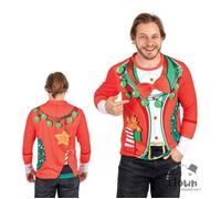 T-shirt de Noël - PTIT CLOWN - Veste Smoking - Rouge - 100% coton - Manches longues XS