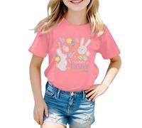 T-shirt de Pâques pour tout-petits, garçons et filles, t-shirt de Pâques joyeux pour enfants, motif de lapin mignon, Rose, 2-3 ans
